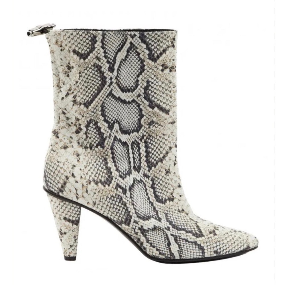 New! Longchamp Python Print Leather‎ Ankle Boots FR 39 / US 8 $890